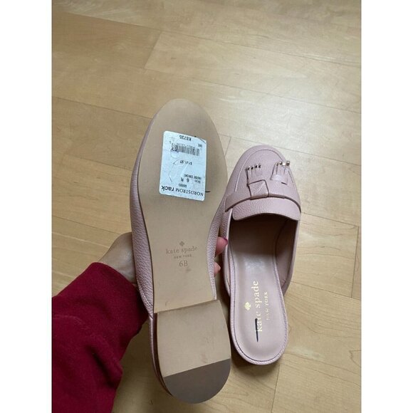 KATE Spade BNWT "Berkley" pink slip on muless NEW flats tassel - Picture 6 of 9